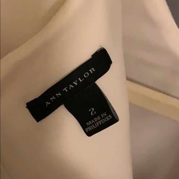 Cream Ann Taylor Dress with Faux Leather - Picture 3 of 3